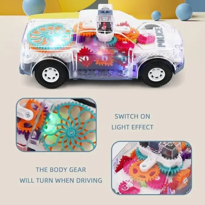 3D Lighting Gear Police Car for Kids - Image 2
